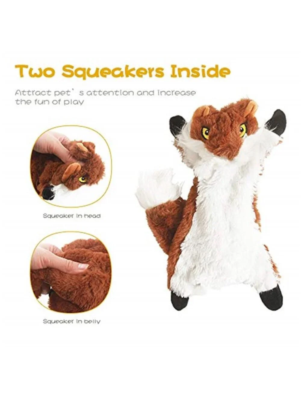 Dog Squeak Toys, No Stuffing Plush Dogs Chew Toy Bundle for Small Medium Large